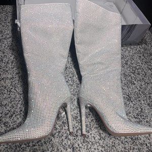 Jennifer Lopez Rhinestone Heeled Boots